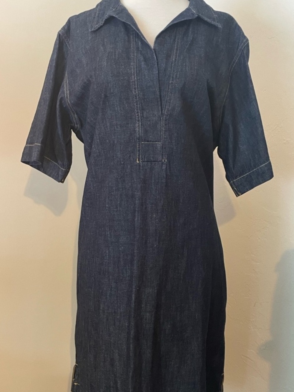 Lauren Ralph Lauren Dark Wash Denim Dress w/ Pockets Womens Size XL EUC